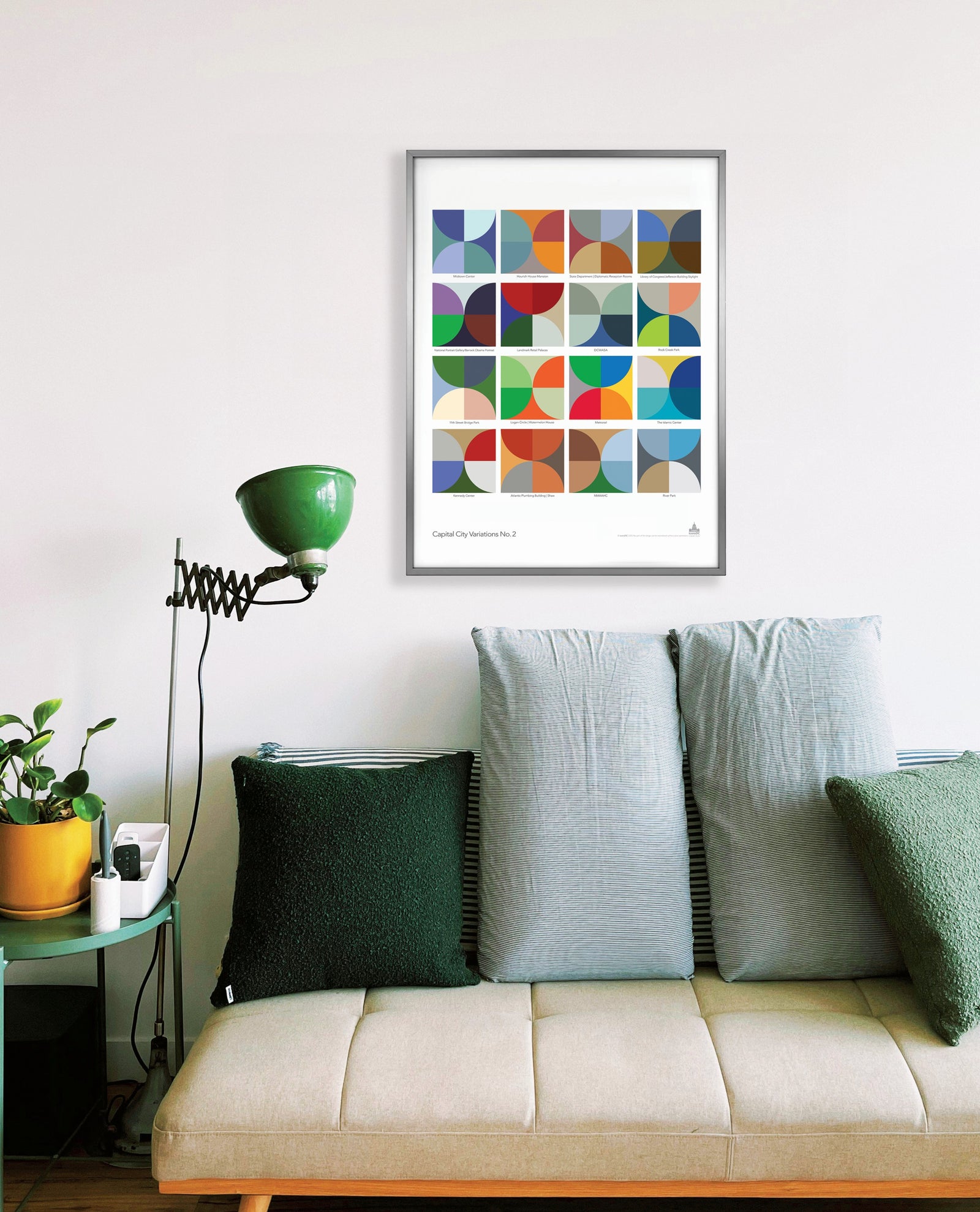 "CapCity Variations #2" - Washington DC Landmarks Color-Block Poster