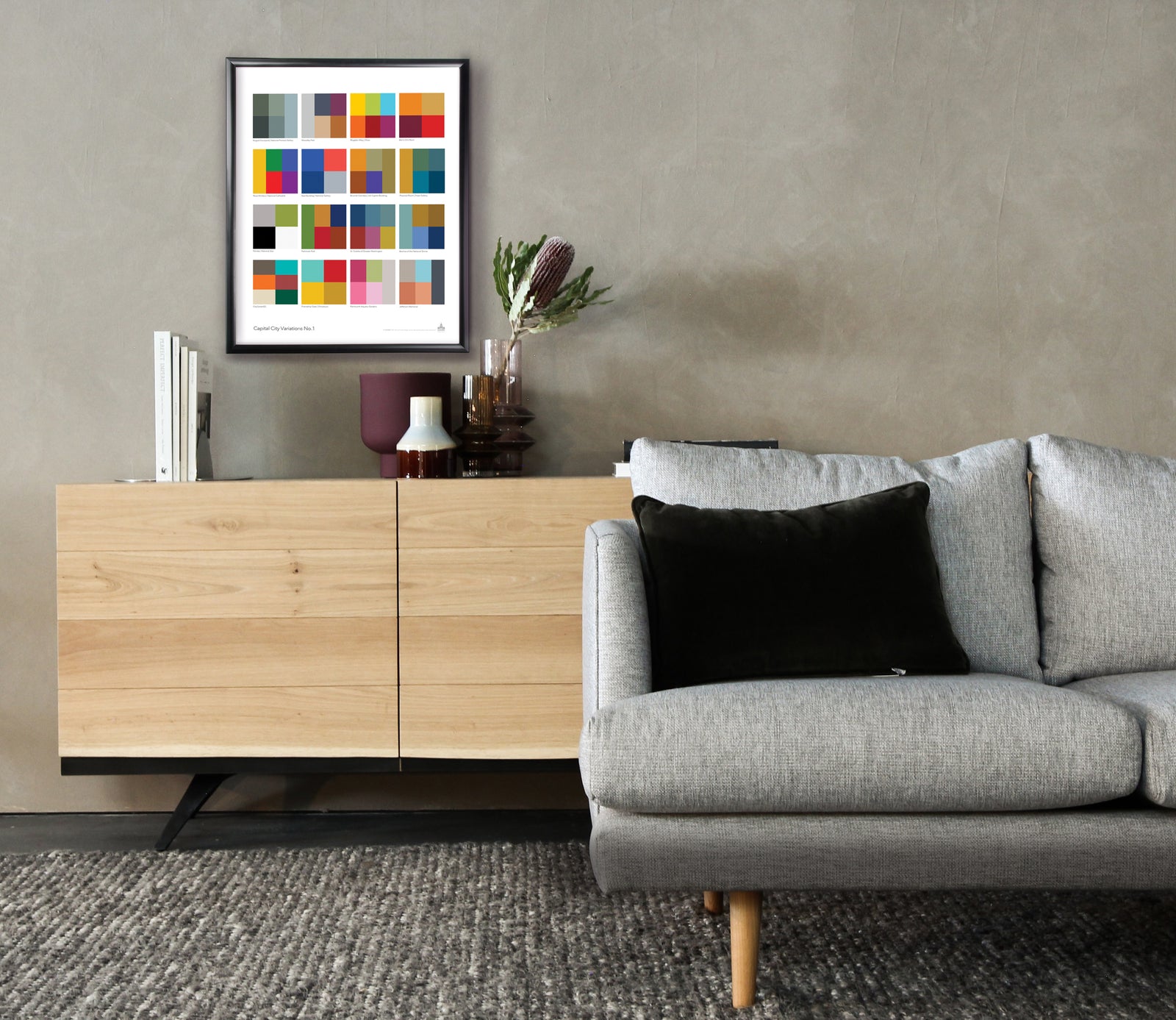 "CapCity Variations #1" Washington DC Landmarks Color-Block Poster