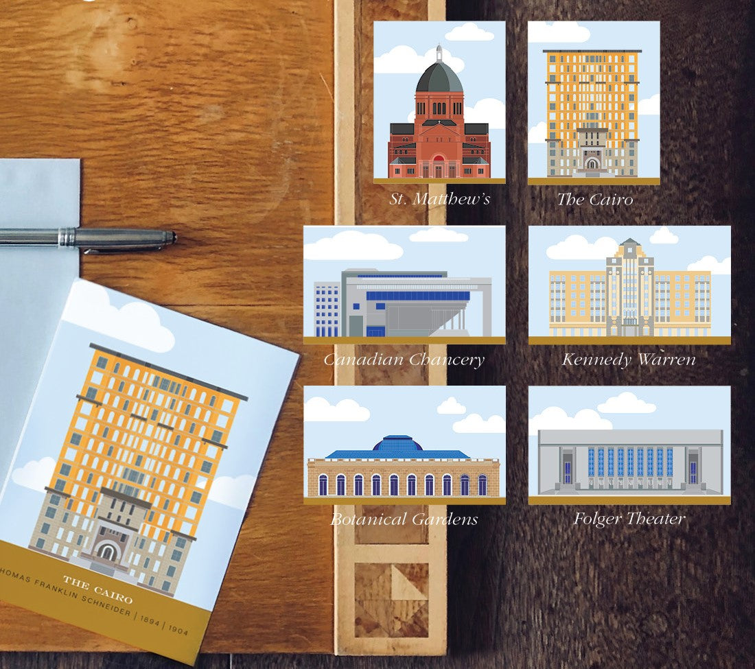 "Capital Style" Washington DC Minimalist Architecture Blank Card Set