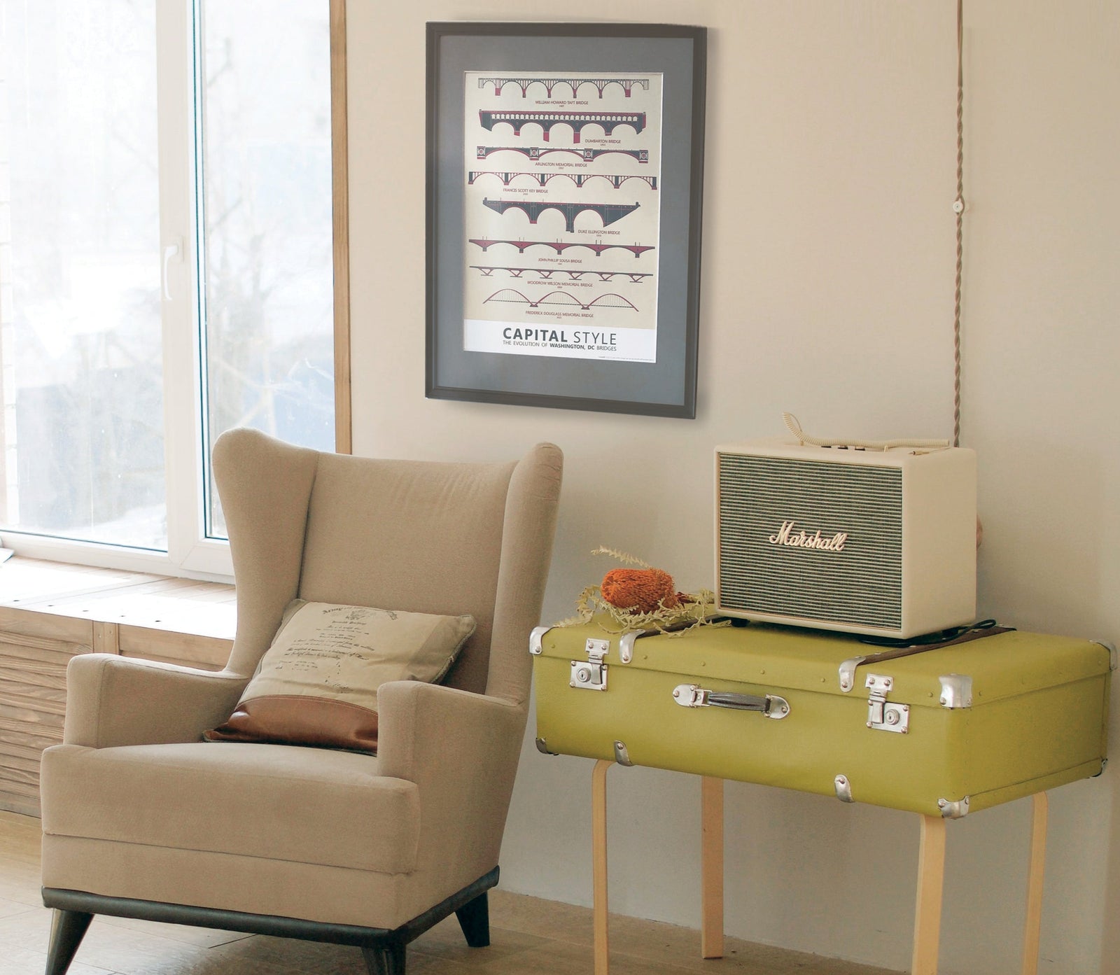 "Evolution of Washington DC Bridges" Matted Print